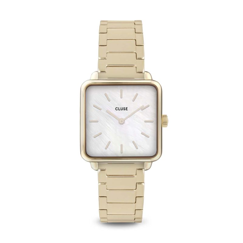 Montre CLUSE pour femme en Acier de forme Carré, couleur : BLANC, fonctionnalités : 3 ATM - taille : #null# - CL60026S