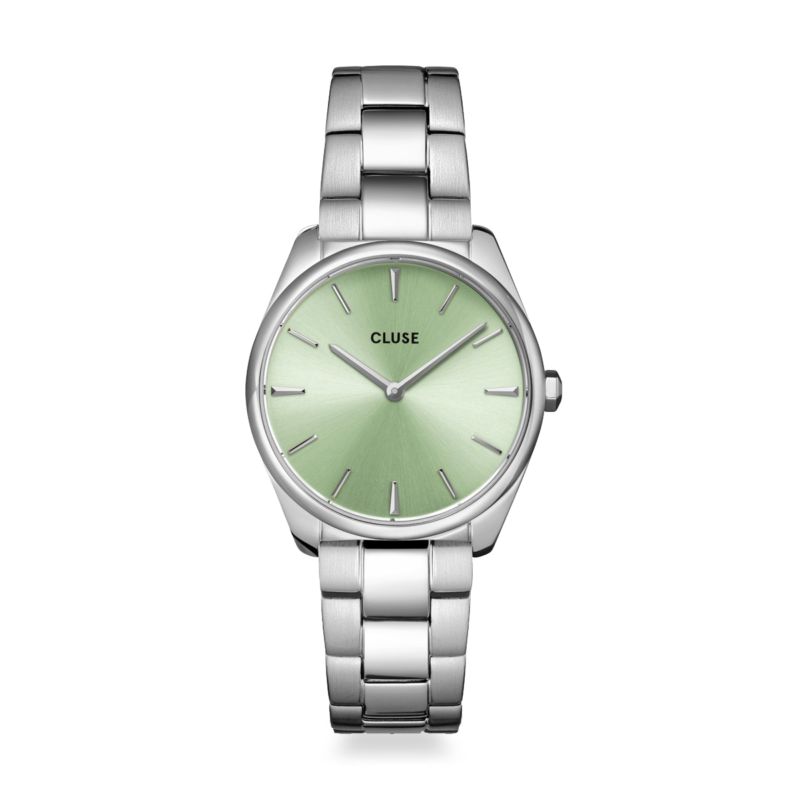 Montre CLUSE pour femme en AcierAcier de forme Rond, couleur : VERT, fonctionnalités : 5 ATM - taille : #null# - CW11215