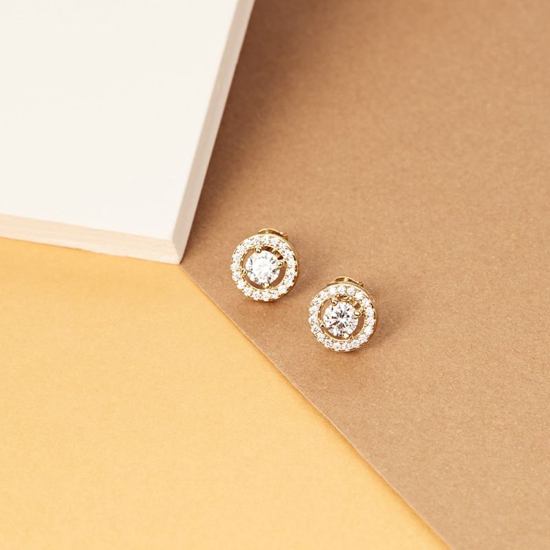 Boucles d'oreilles CLEOR pour femme en Or 750/1000 serti de zircon - 0.002 g - taille : #null# - Z0150098