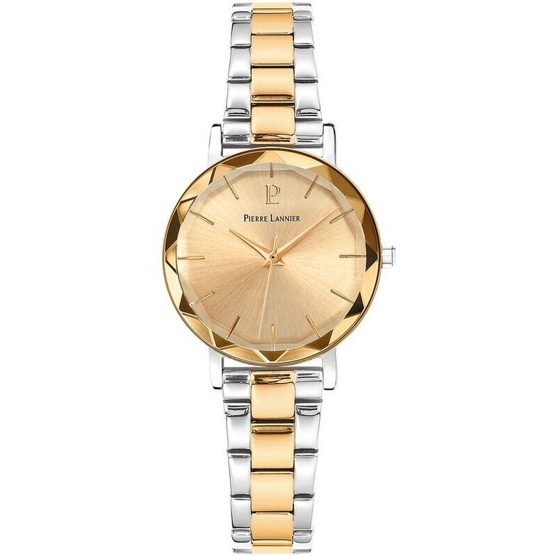 Montre CLEOR pour femme en Acier de forme Rond, couleur : JAUNE, BRILLANT, fonctionnalités : 5 ATM - 012P741