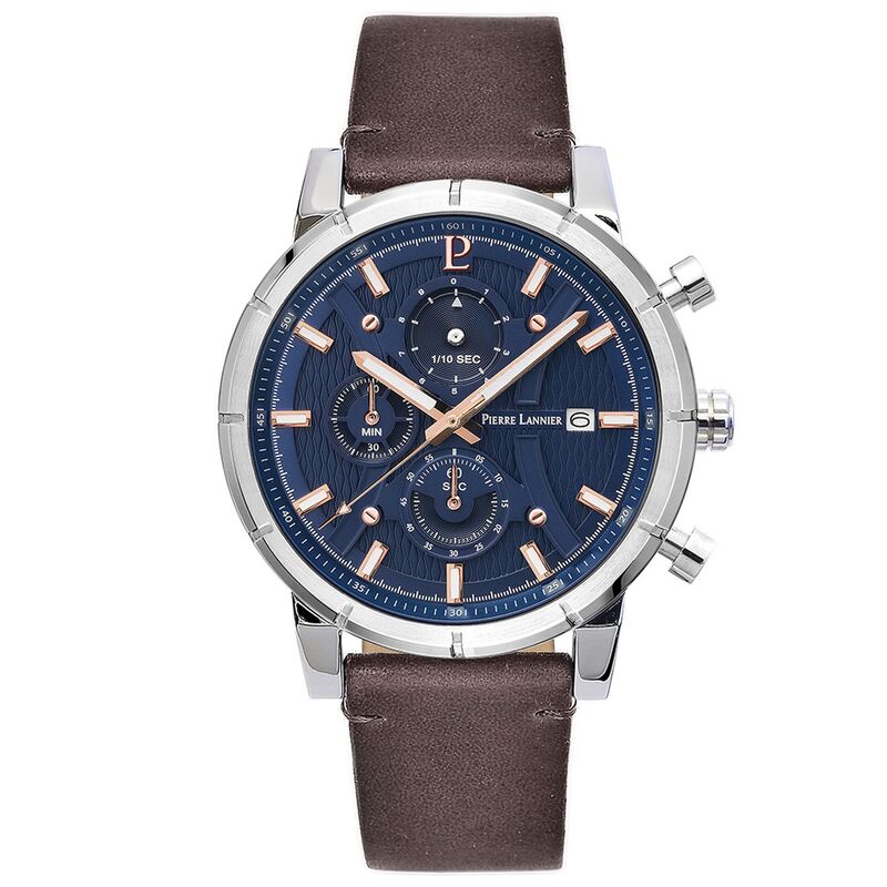 Montre CLEOR pour homme en Acier de forme Rond, couleur : BLEU, fonctionnalités : 5 ATM - 223G164