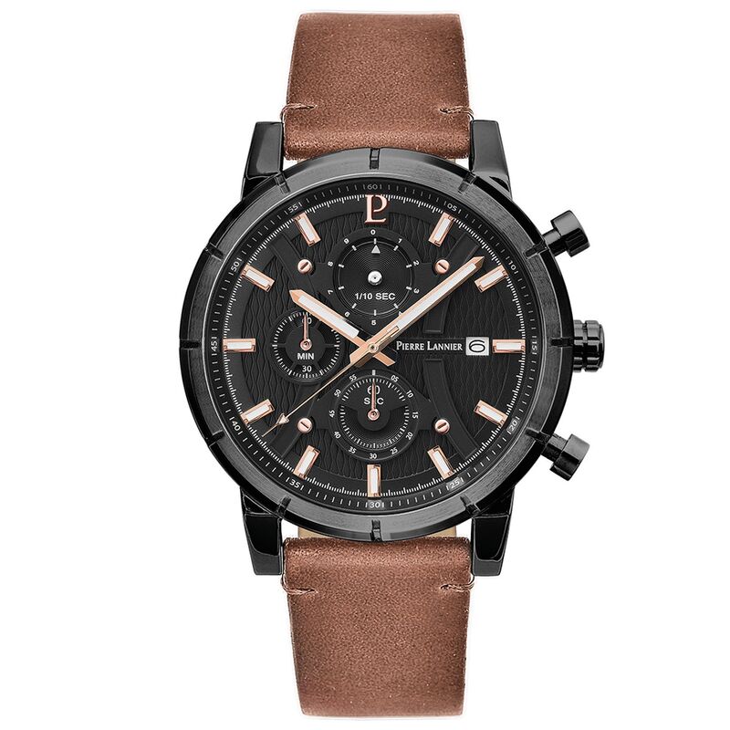 Montre CLEOR pour homme en Acier de forme Rond, couleur : NOIR, fonctionnalités : 5 ATM - 224H434