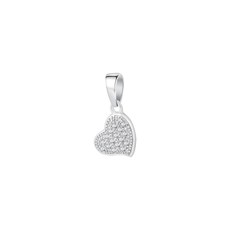 Pendentif CLEOR pour femme en Argent 925/1000 serti de zircon en forme de cœur - 0.001 g - taille : #null# - D.25G306000500