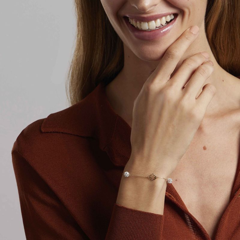 Bracelet CLEOR pour femme en Or 375/1000 serti de cristal - 0.001 g - taille : 162CM - Z0045953