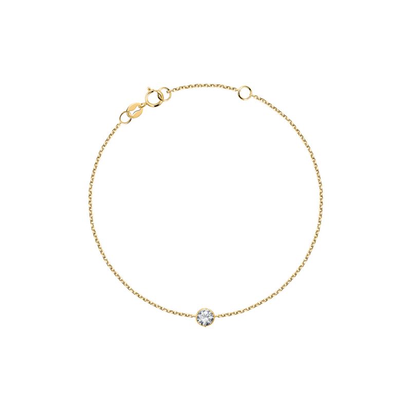 Bracelet CLEOR pour femme en Or 375/1000 serti de zircon - 0.001 g - taille : 162CM - Z0157219