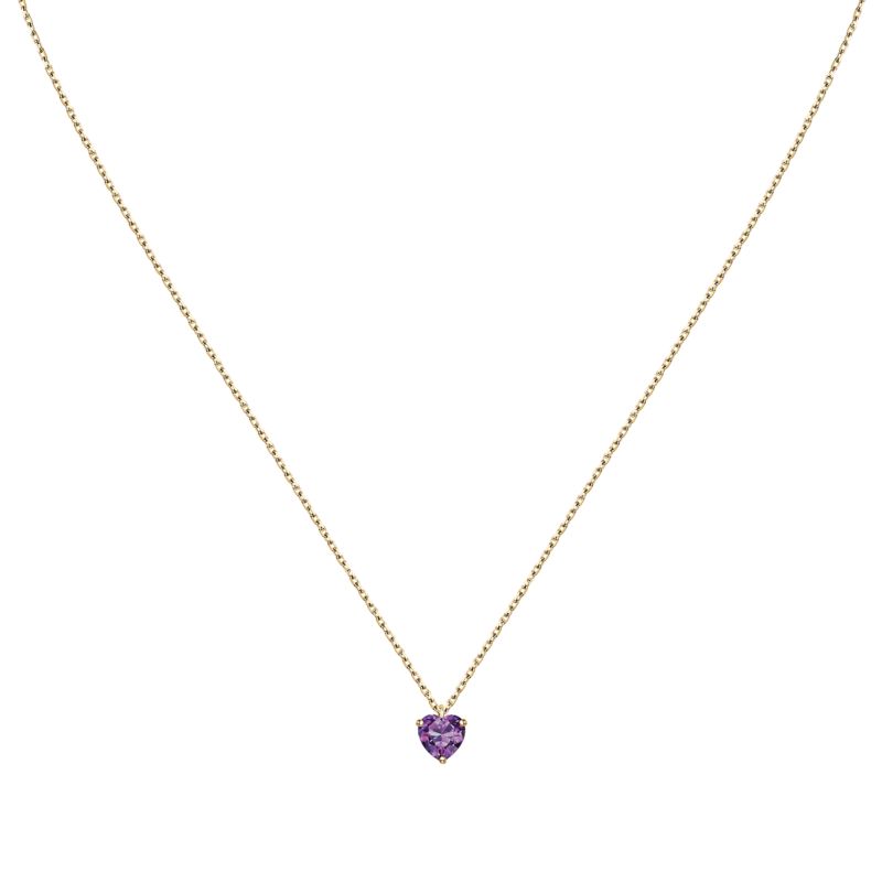 Collier CLEOR pour femme en Or 375/1000 serti d'améthyste - 0.001 g - taille : 41CM - Z0041288