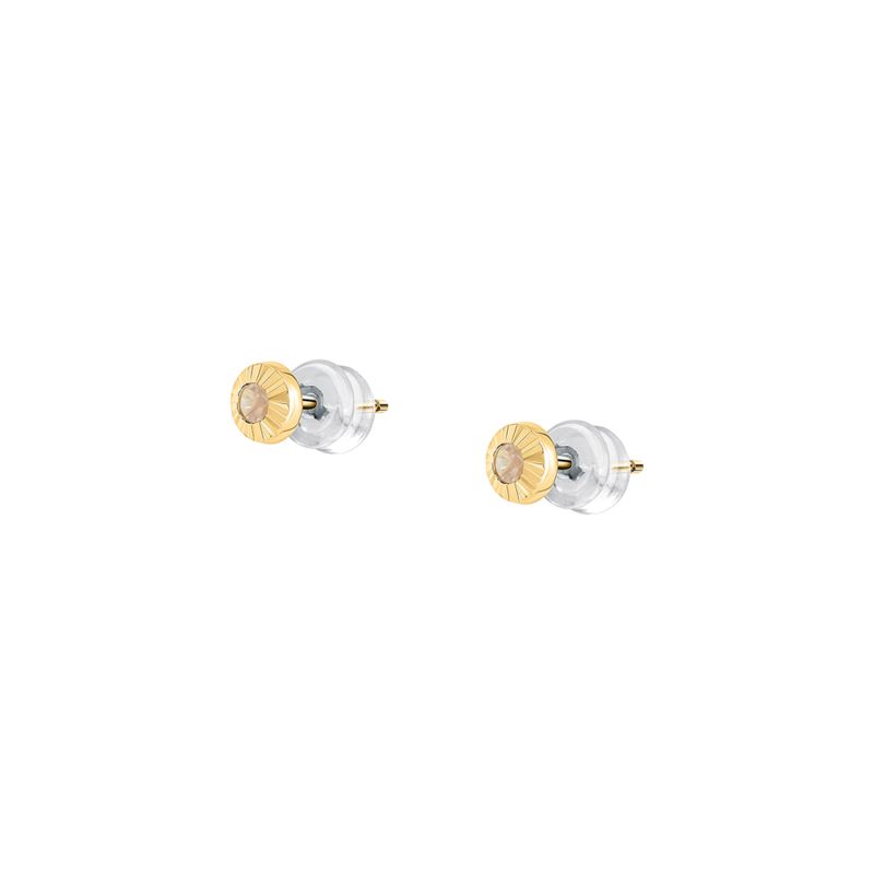 Boucles d'oreilles CLEOR pour femme en Or 375/1000 serti de zircon - taille : Ø4CM - Z0155610
