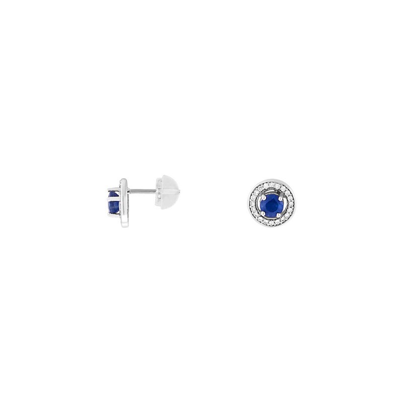 Boucles d'oreilles CLEOR pour femme en Or 375/1000 serti de saphir  - 0.001 g  - Z0147869