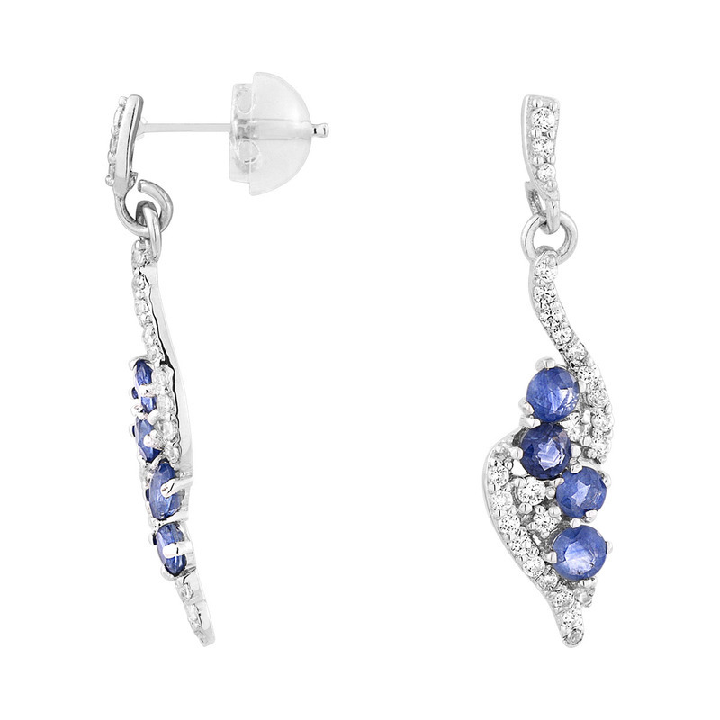 Boucles d'oreilles CLEOR pour femme en Or 375/1000 serti de saphir  - 0.001 g  - Z0147870