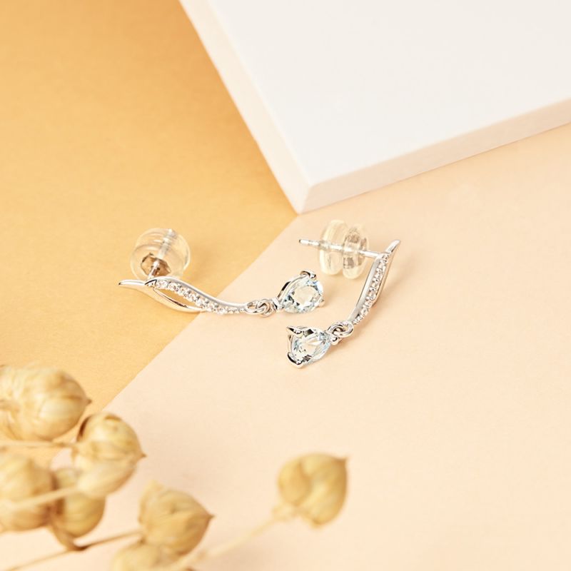 Boucles d'oreilles CLEOR pour femme en Or 375/1000 serti de topaze - 0.001 g - taille : #null# - Z0154254