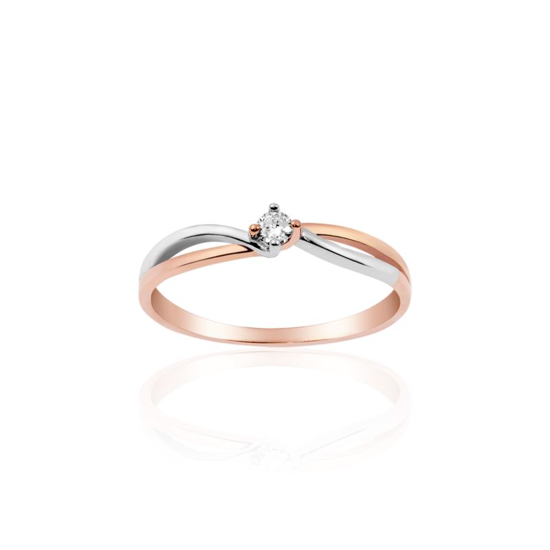 CLEOR Bague en or 375/1000 et diamant