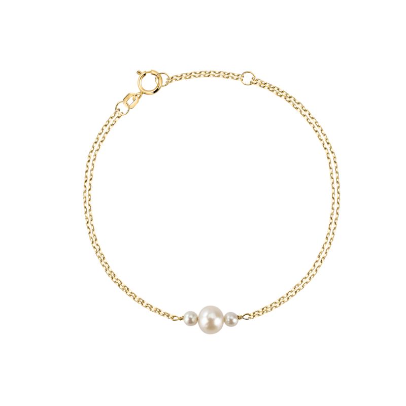 Bracelet CLEOR pour femme en Or 375/1000 serti de perle - 0.001 g - taille : 162CM - D.3101500001