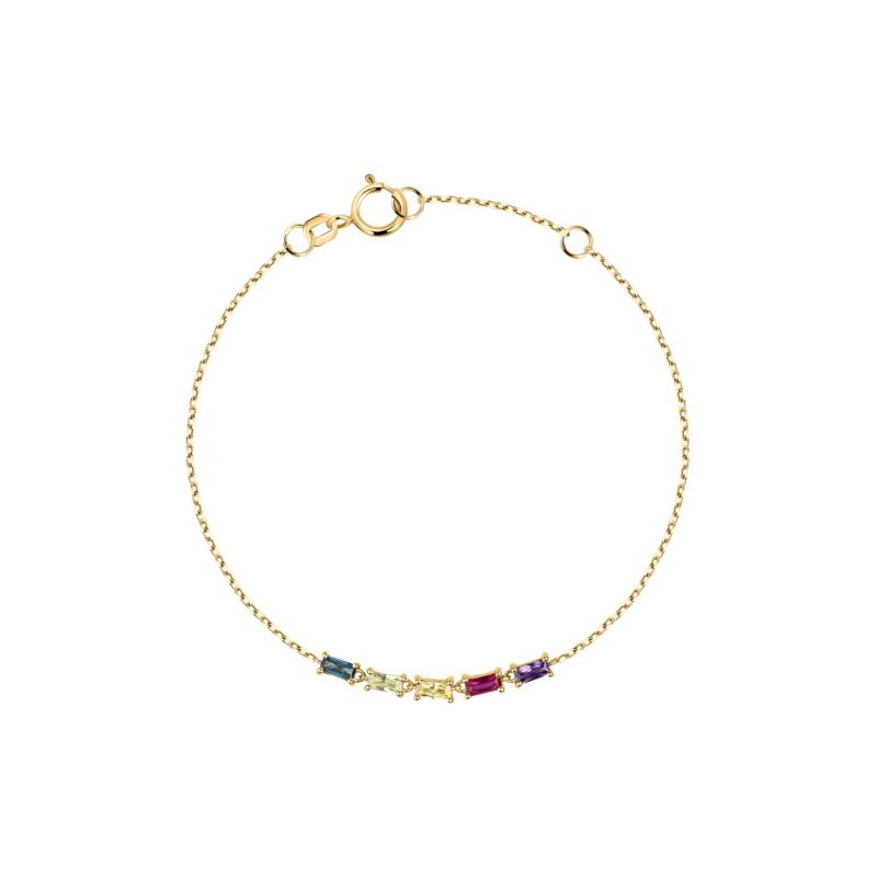 Bracelet CLEOR pour femme en Or 375/1000 serti de zircon - 0.001 g - taille : 162CM - D.3104500006