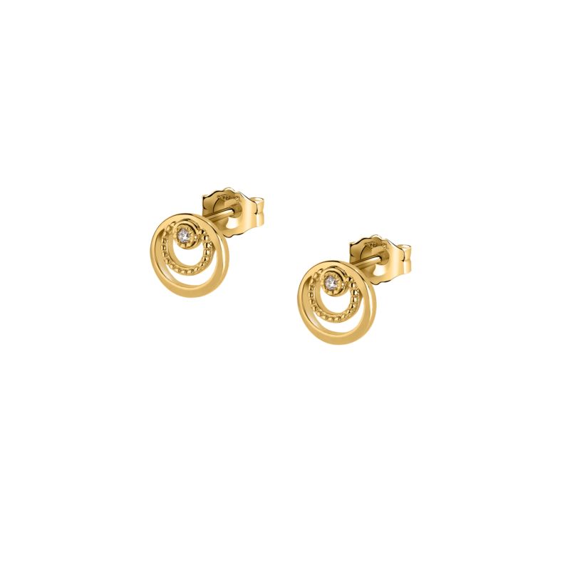 Boucles d'oreilles CLEOR pour femme en Or 375/1000 serti de diamant - 0.001 g - taille : #null# - D.3122100101