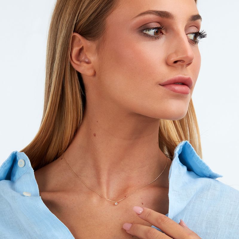 Collier CLEOR pour femme en Or 375/1000 serti de diamant - 0.001 g - taille : 402CM - Z0160989
