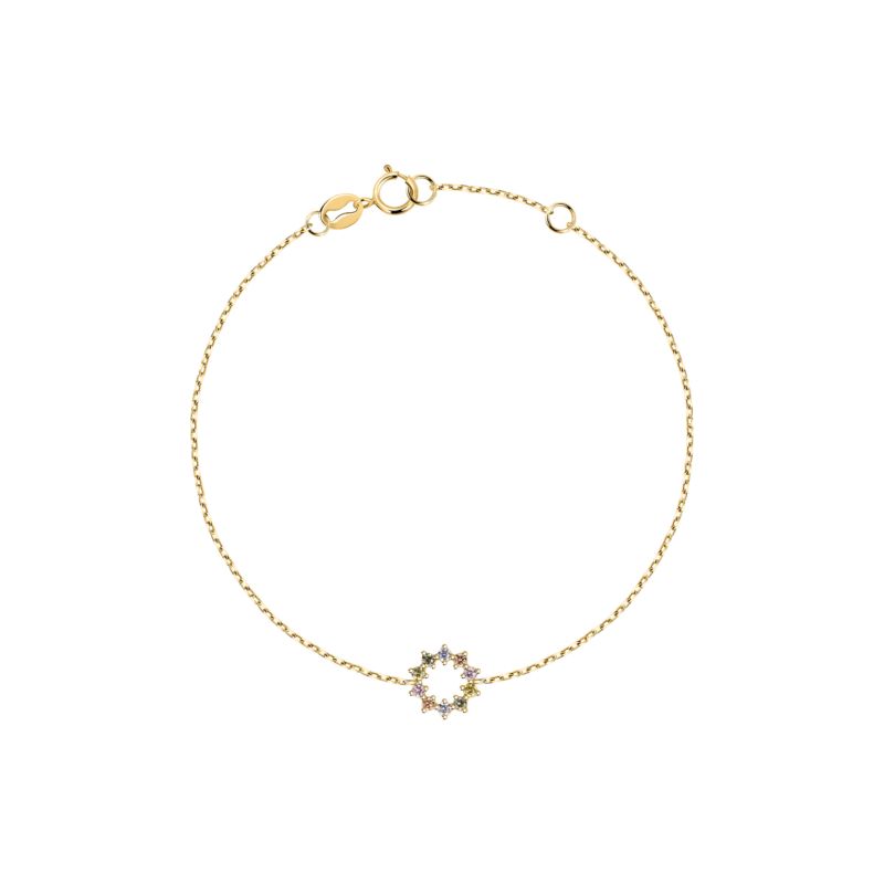 Bracelet CLEOR pour femme en Or 375/1000 serti de zircon - 0.001 g - taille : 162CM - D.3162500002