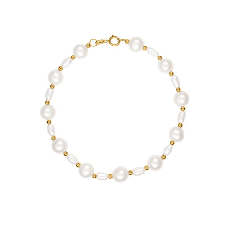 Bracelet CLEOR pour femme en Or 375/1000 serti de perle de culture - taille : 18CM - D.3164500001