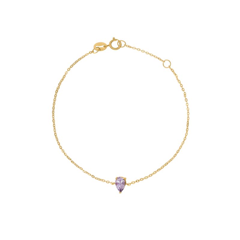 Bracelet CLEOR pour femme en Or 375/1000 serti d'améthyste - 0.001 g - taille : 162CM - D.3166500002