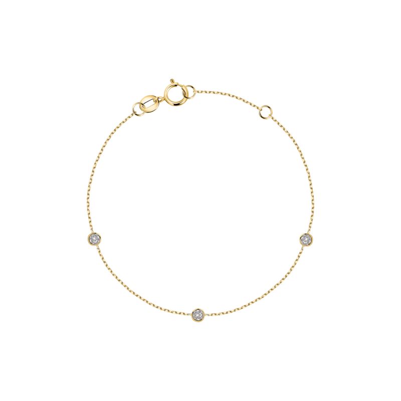 Bracelet CLEOR pour femme en Or 375/1000 serti de topaze - 0.001 g - taille : 162CM - D.3241500001