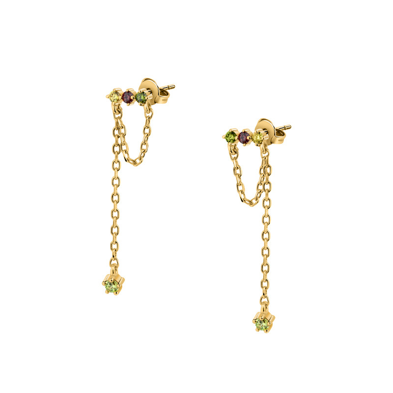 Boucles d'oreilles CLEOR pour femme en Plaqué Or serti de zircon - 0.001 g - taille : #null# - D.5162100001