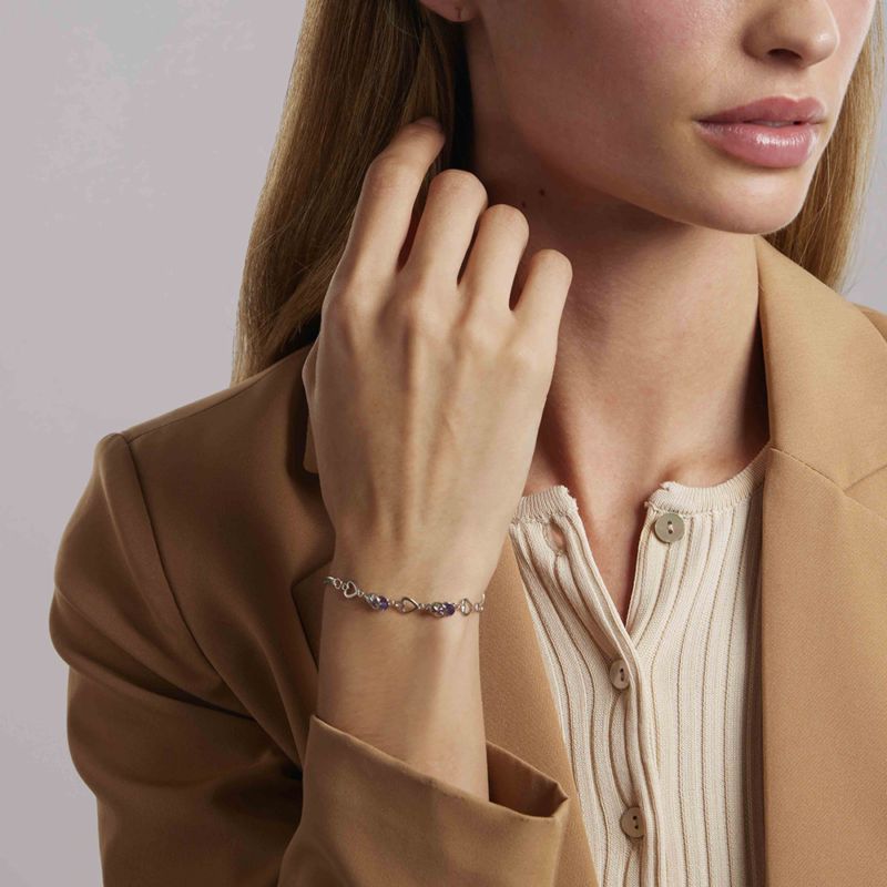 Bracelet CLEOR pour femme en Argent 925/1000 serti de zircon - 0.003 g - taille : 172CM - Z0041925