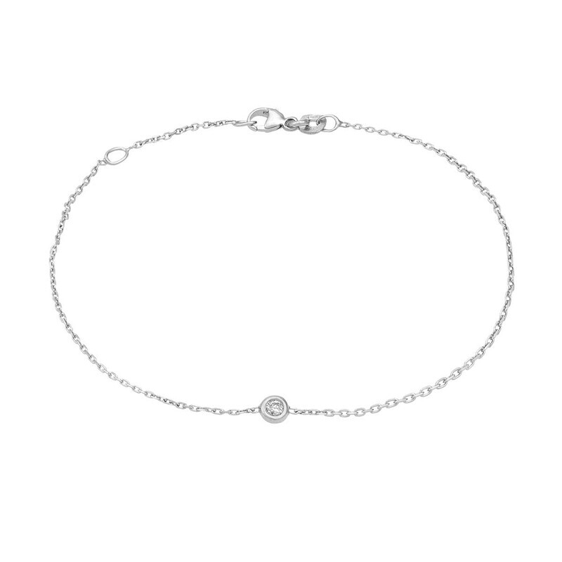 Bracelet CLEOR pour femme en Or 750/1000 serti de diamant  - 0.001 g  - taille : 162CM - Z0147806