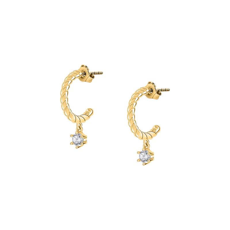 Boucles d'oreilles CLEOR pour femme en Argent 925/1000 serti de zircon  - 0.002 g  - taille : 1.5CM - Z0160783