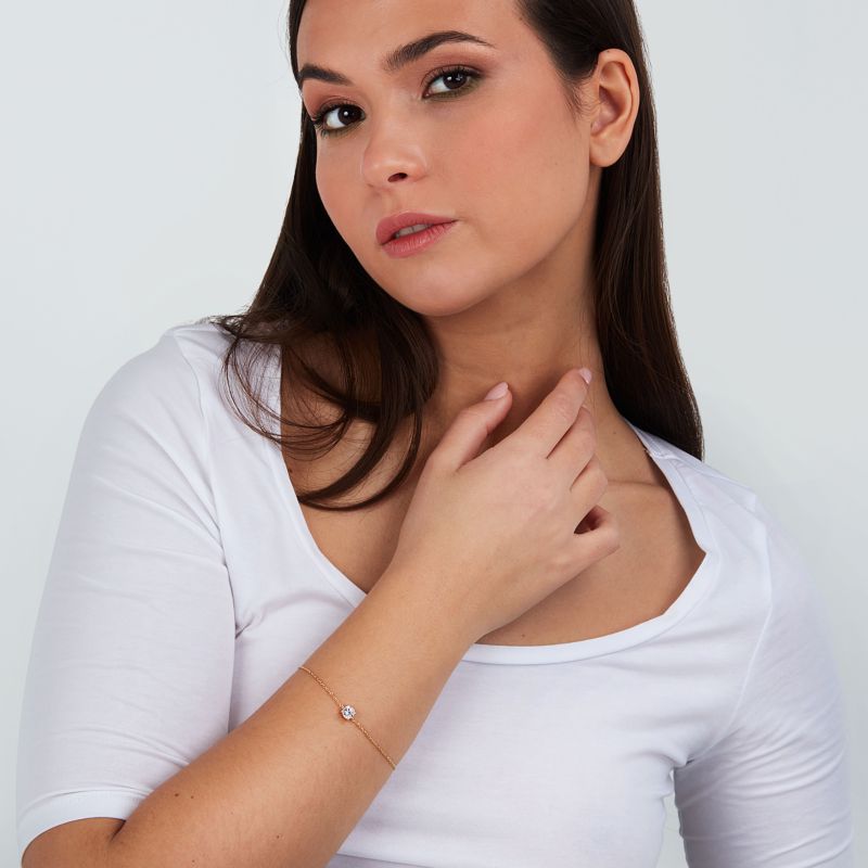 Bracelet CLEOR pour femme en Plaqué Or serti de zircon - 0.001 g - taille : 172CM - Z0156458