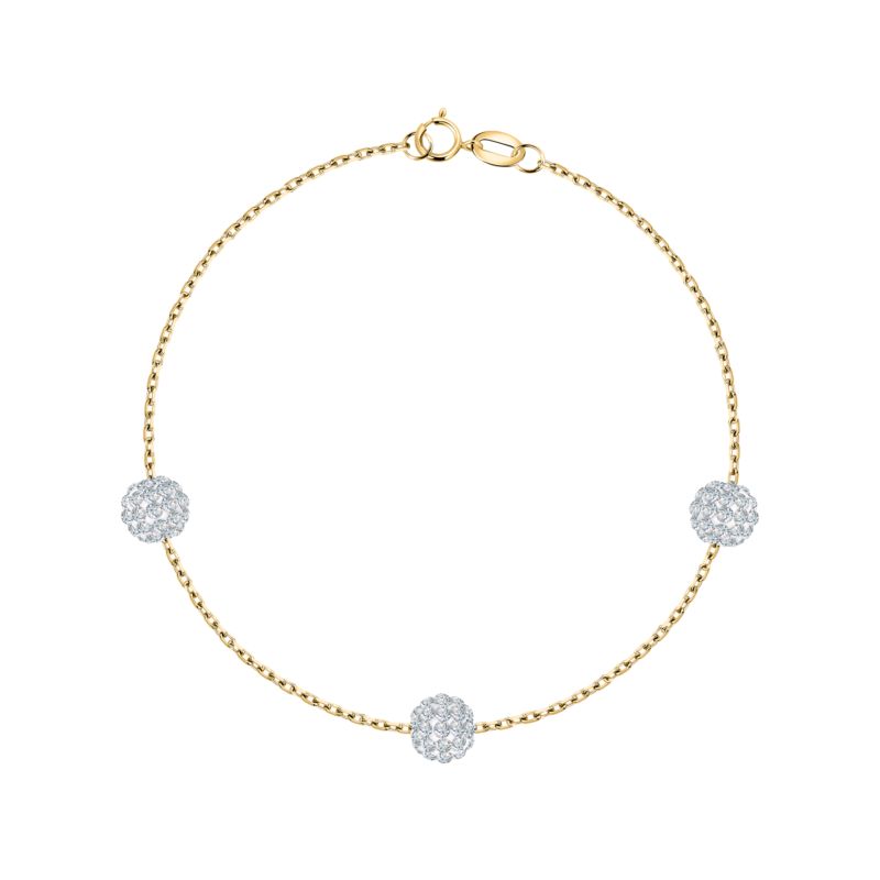 Bracelet CLEOR pour femme en Or 375/1000 serti de cristal - 0.001 g - taille : 18CM - Z0159452