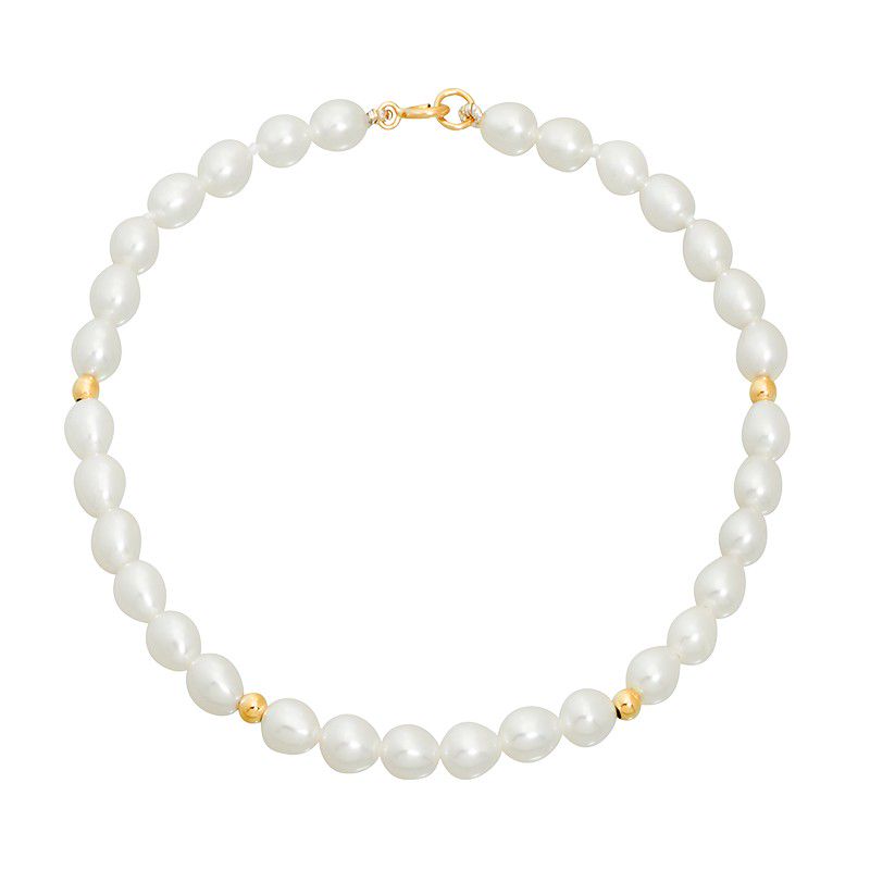 CLEOR Bracelet  en Or 750/1000 Jaune et Perle de culture Blanche