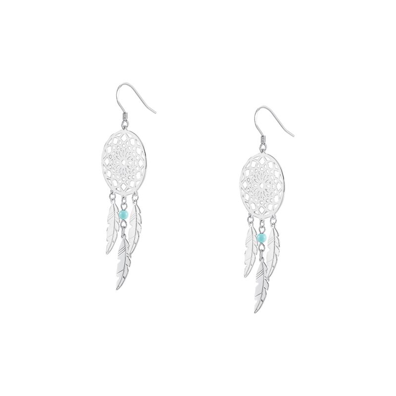 Boucles d'oreilles CLEOR pour femme en Argent 925/1000 serti de turquoise synthetique - 0.005 g - taille : #null# - Z0148710