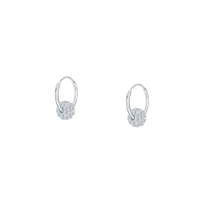 Boucles d'oreilles CLEOR pour femme en Argent 925/1000 serti de cristal - 0.002 g - taille : 1.2CM - Z0155075