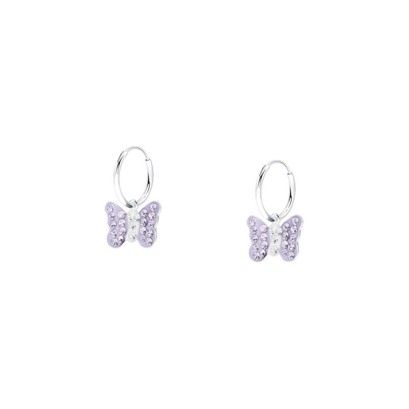 Boucles d'oreilles CLEOR pour enfant en Argent 925/1000 serti de cristal - 0.002 g - taille : 1.2CM - Z0160930