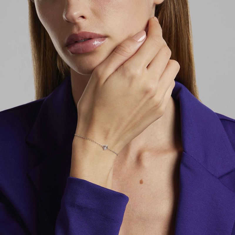 Bracelet CLEOR pour femme en Argent 925/1000 serti de zircon - 0.002 g - taille : 1711CM - Z0148137