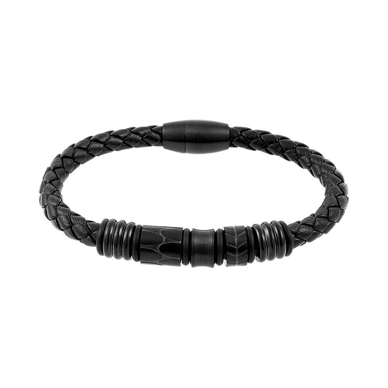 CLEOR Bracelet IROKOI en Acier Noir