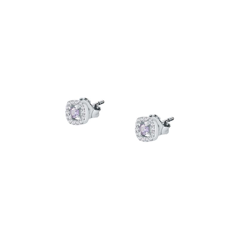 CLEOR Boucles d'oreilles  en Argent 925/1000 et Am&eacute;thyste