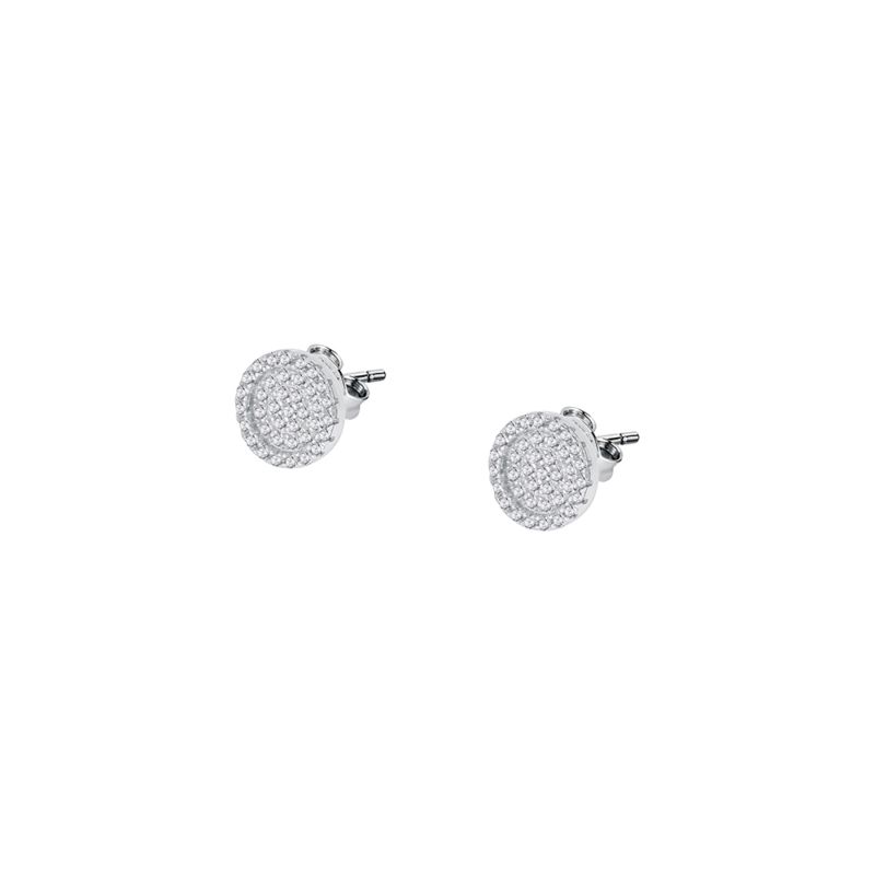 CLEOR Boucles d'oreilles SQUARE en Argent 925/1000 et Oxyde