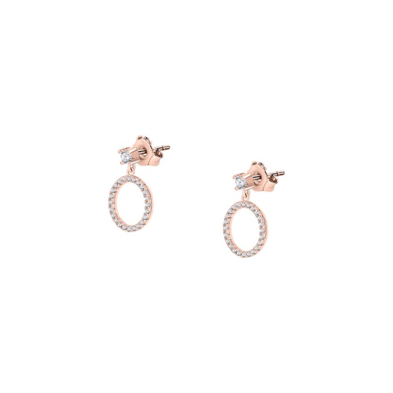 CLEOR Boucles d'oreilles ARBELO en Argent 925/1000 Rose et Oxyde