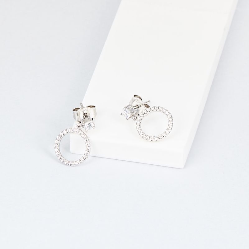 CLEOR Boucles d'oreilles ARBELO en Argent 925/1000 et Oxyde