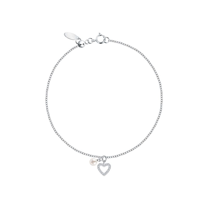 CLEOR Bracelet PERLE DE NUIT en Argent 925/1000 et Perle de culture Blanche