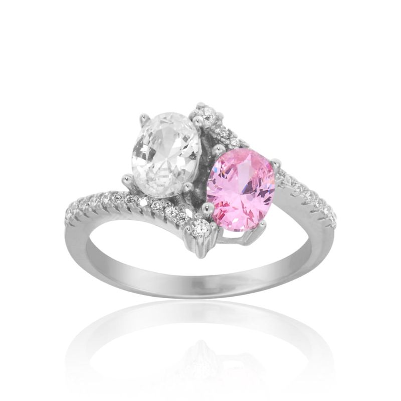 CLEOR Bague en argent 925/1000 et zircon