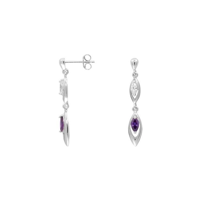 Boucles d'oreilles CLEOR pour femme en Argent 925/1000 serti de zircon - 0.003 g - taille : #null# - Z0004214