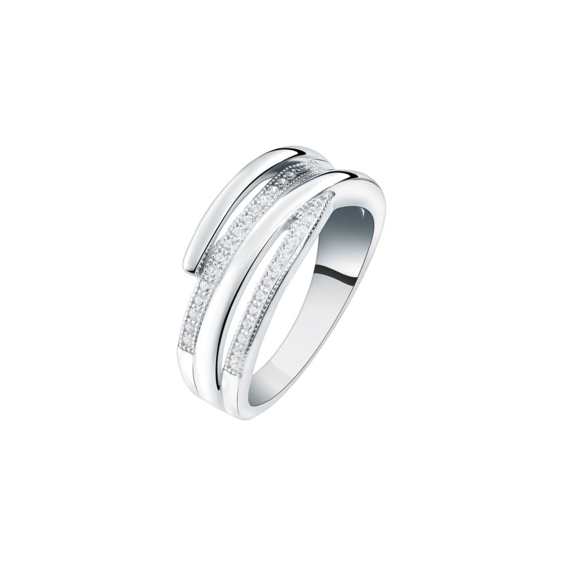 CLEOR Bague en argent 925/1000 et zircon