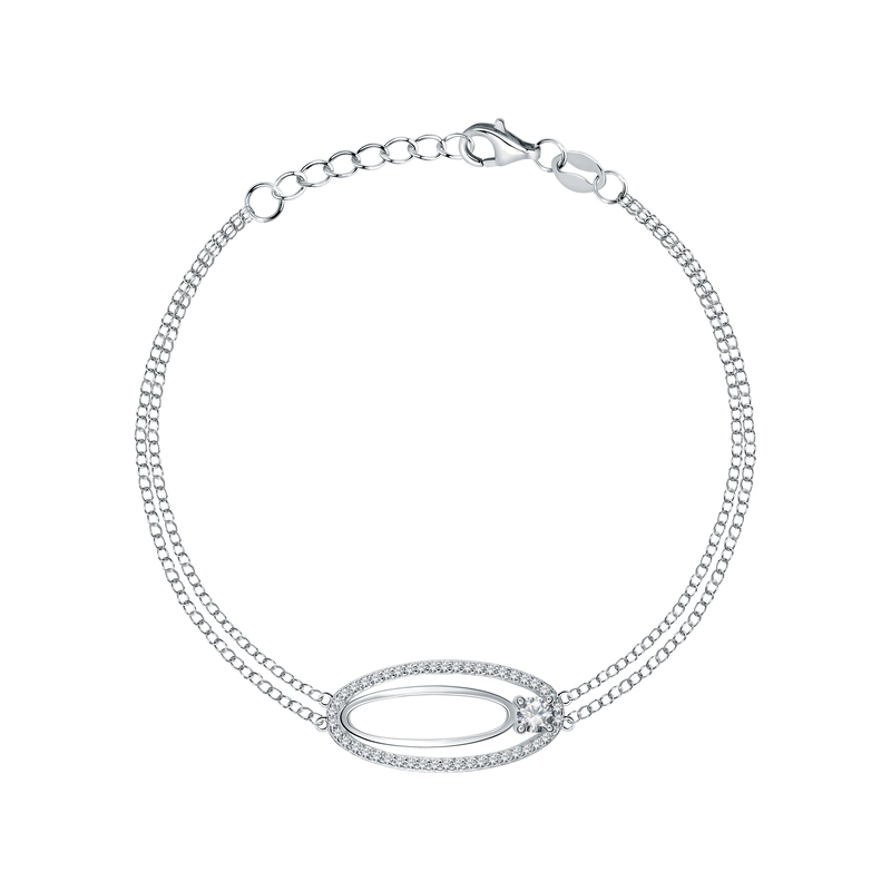 Bracelet CLEOR pour femme en Argent 925/1000 serti de zircon  - 0.003 g  - taille : 164CM - Z0158679