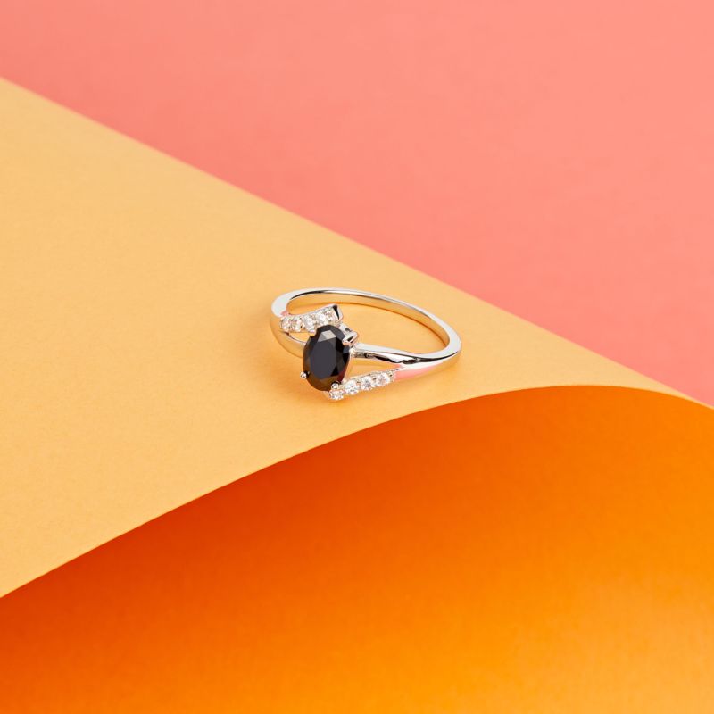 CLEOR Bague en argent 925/1000 et zircon