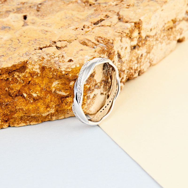 CLEOR Bague en argent 925/1000 et zircon