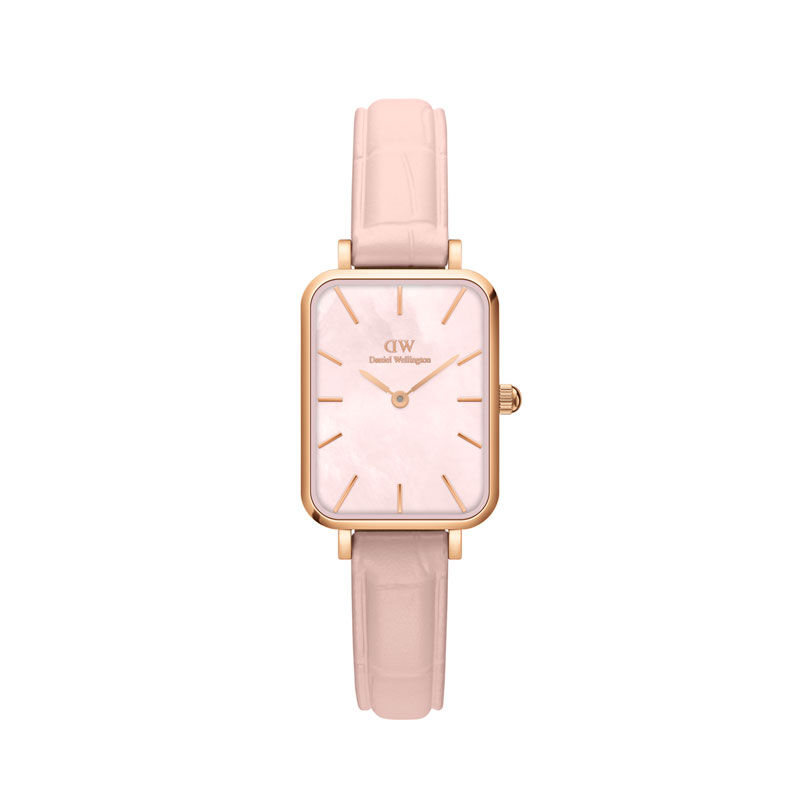 Montre DANIEL WELLINGTON pour femme en AcierAcier en forme de rectangulaire de forme Rectangulaire, couleur : ROSE, fonctionnalités : 3 ATM - taille :