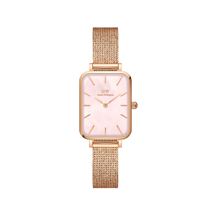 Montre DANIEL WELLINGTON pour femme en AcierAcier en forme de rectangulaire de forme Rectangulaire, couleur : ROSE, fonctionnalités : 3 ATM - DW.DW001