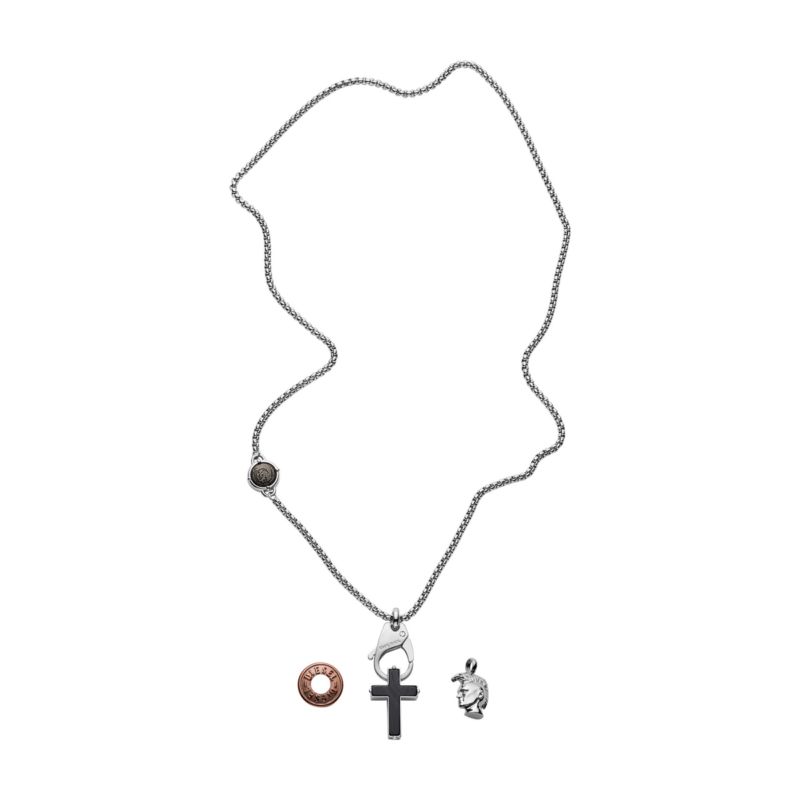 Collier DIESEL pour homme en Acier serti d'agate - taille : #null# - DX1215040