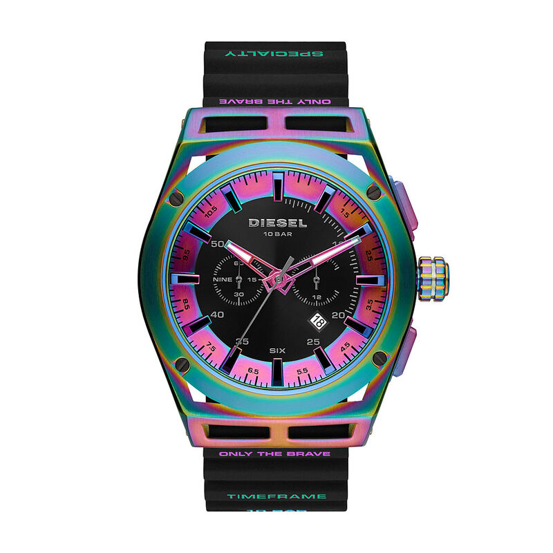 Montre DIESEL pour homme en AcierSilicone en forme de rond de forme Rond, couleur : Multicouleur, fonctionnalités : 10 ATM - taille : #null# - DZ4547
